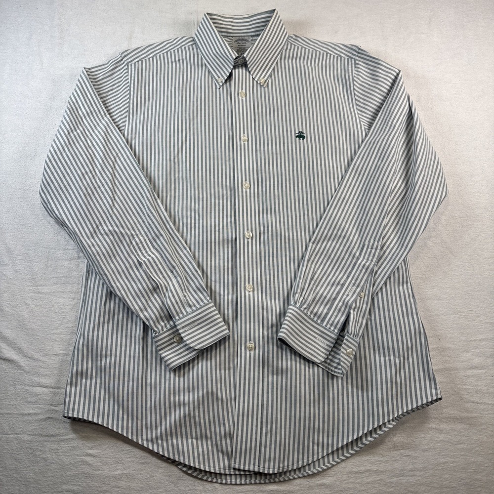 Brooks Brothers Men's Regent Fit Dress Shirt Blue Striped Size M